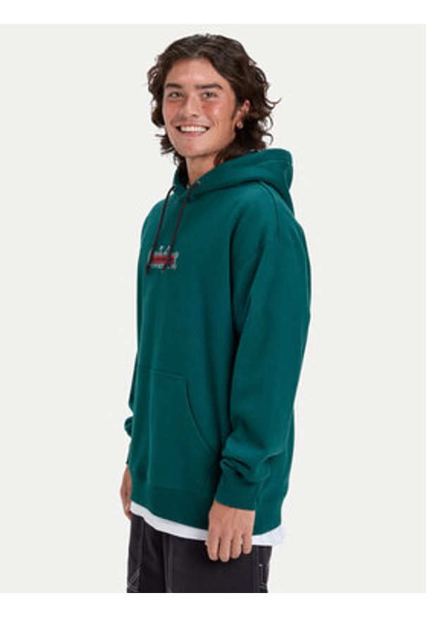Quiksilver Bluza Double Up EQYFT05155 Zielony ciemny Oversize. Kolor: zielony. Materiał: bawełna