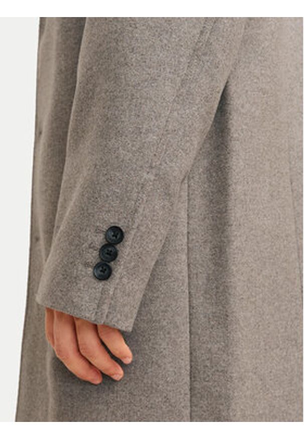 Jack & Jones Płaszcz wełniany Harris 12263845 Beżowy Regular Fit. Kolor: beżowy. Materiał: syntetyk