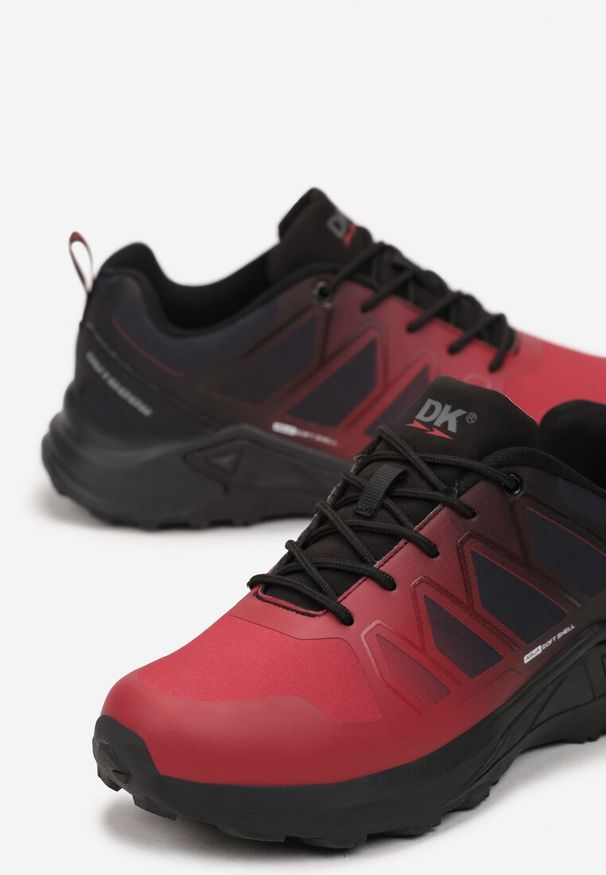 Born2be - Czerwone Sznurowane Buty Sportowe z Cholewką Soft Shell Relerava. Wysokość cholewki: przed kostkę. Nosek buta: okrągły. Kolor: czerwony. Materiał: guma, materiał. Szerokość cholewki: normalna. Obcas: na płaskiej podeszwie