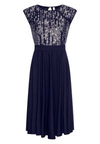 Sukienka z cekinami bonprix ciemnoniebiesko-srebrny. Kolor: niebieski #1