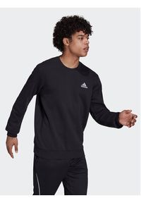 Adidas - adidas Bluza Essentials Fleece Sweatshirt GV5295 Czarny Regular Fit. Kolor: czarny. Materiał: bawełna #3