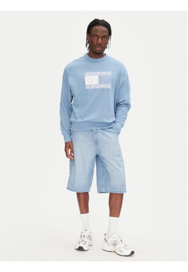 Tommy Jeans Bluza Paisley Flag DM0DM20832 Niebieski Relaxed Fit. Kolor: niebieski. Materiał: bawełna. Wzór: paisley