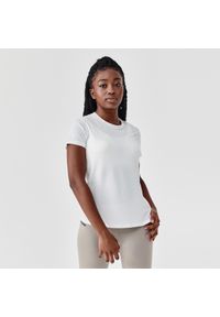 KALENJI - Koszulka do biegania damska Kalenji Soft. Kolor: biały. Materiał: poliester, skóra, materiał