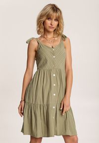 Renee - Zielona Sukienka Corirea. Kolor: zielony. Długość rękawa: na ramiączkach. Długość: mini #1