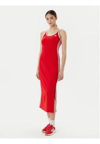 Adidas - adidas Sukienka codzienna adicolor 3-Stripes JD4620 Czerwony Slim Fit. Okazja: na co dzień. Kolor: czerwony. Materiał: bawełna. Typ sukienki: proste. Styl: casual #5
