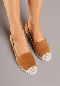 Renee - Jasnobrązowe Espadryle z Motywem Plecionki Ralomea. Okazja: na co dzień, na imprezę. Kolor: brązowy. Sezon: lato. Styl: elegancki, casual #6