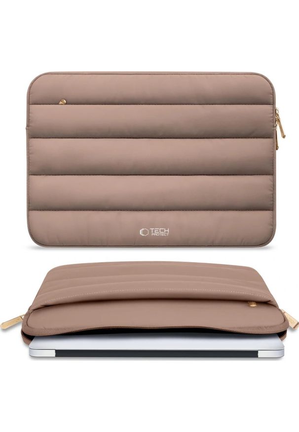 TECH-PROTECT - Etui Tech-Protect Fluffy Laptop 13-14 beżowy. Kolor: beżowy. Materiał: materiał. Styl: elegancki, casual