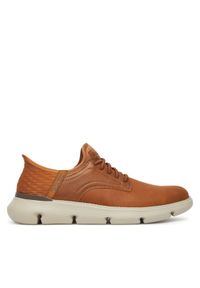 skechers - Skechers Sneakersy Garza-Gervin 205046/WTN Brązowy. Kolor: brązowy. Materiał: skóra