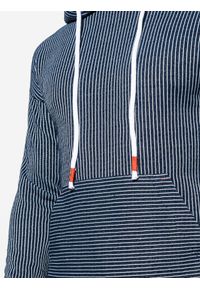 Ombre Clothing - Bluza męska z kapturem - granatowa B1092 - XL. Typ kołnierza: kaptur. Kolor: niebieski. Materiał: poliester, bawełna #4