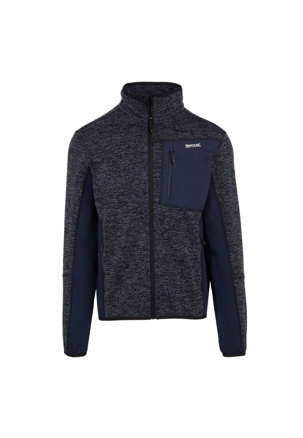 Regatta - Męska Bluza Polarowa Baslinn Marl Z Pełnym Zamkiem Błyskawicznym. Kolor: szary, niebieski, wielokolorowy. Materiał: polar. Sezon: zima. Styl: sportowy. Sport: turystyka piesza