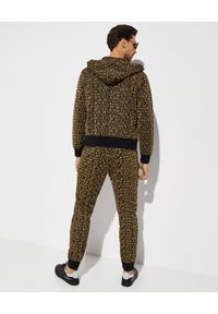 Versace Jeans Couture - VERSACE JEANS COUTURE - Rozpinana bluza z logowaniem. Kolor: czarny. Materiał: dresówka, materiał. Długość rękawa: długi rękaw. Długość: długie. Wzór: aplikacja