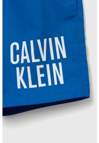 Calvin Klein Jeans szorty kąpielowe dziecięce kolor niebieski. Kolor: niebieski. Materiał: poliester, materiał. Wzór: nadruk #3