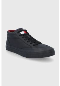 Tommy Jeans Buty skórzane EM0EM00884BDS kolor czarny. Nosek buta: okrągły. Zapięcie: sznurówki. Kolor: czarny. Materiał: skóra #5