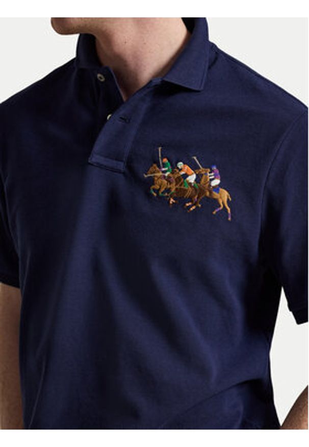 Polo Ralph Lauren Polo 710B14216003 Granatowy Regular Fit. Typ kołnierza: polo. Kolor: niebieski. Materiał: bawełna