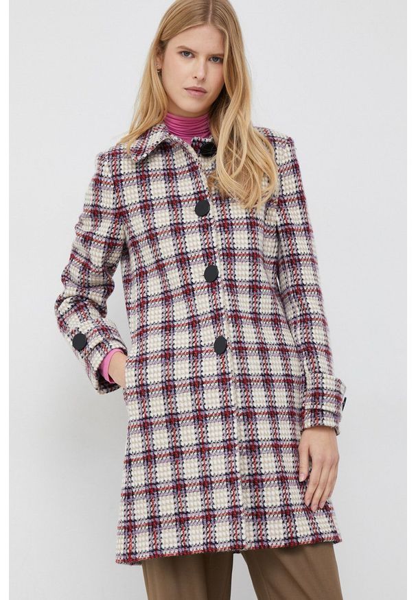 Sisley płaszcz z domieszką wełny przejściowy. Okazja: na co dzień. Materiał: wełna. Styl: casual