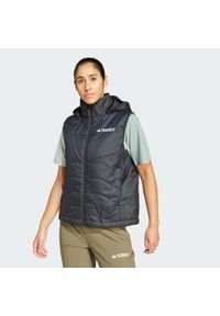 Adidas - Bezrękawnik Terrex Multi Climawarm Insulated Hooded. Kolor: czarny. Materiał: puch. Długość rękawa: bez rękawów. Technologia: ClimaWarm (Adidas). Sport: turystyka piesza