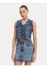 Guess Kamizelka W5GN74 D5M46 Granatowy Regular Fit. Kolor: niebieski. Materiał: bawełna