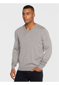 BOSS - Boss Sweter Baram-L 50476363 Szary Regular Fit. Kolor: szary. Materiał: wełna