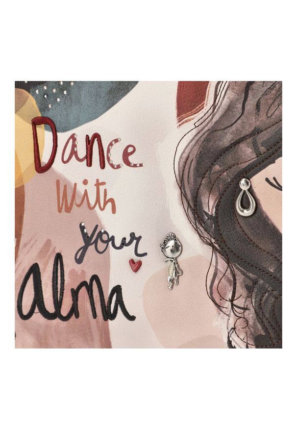 Pomarańczowa Duża Damska Shopperka Anekke Z Serii Alma. Kolor: pomarańczowy. Wzór: nadruk. Dodatki: z breloczkiem. Styl: casual