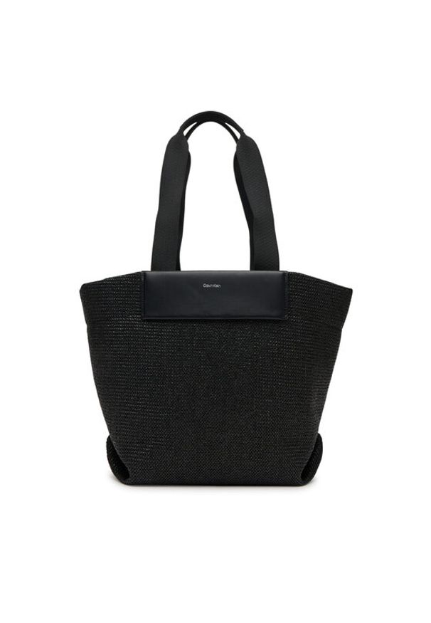 Calvin Klein Torebka Ck Raffia Medium Shopper K60K613174 Czarny. Kolor: czarny