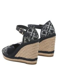 TOMMY HILFIGER - Tommy Hilfiger Espadryle Th Monogram Denim Wedge FW0FW06935 Granatowy. Kolor: niebieski. Materiał: materiał