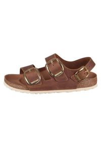 Buty do chodzenia unisex Birkenstock Milano Big Buckle. Zapięcie: klamry. Kolor: brązowy. Materiał: skóra. Sport: turystyka piesza