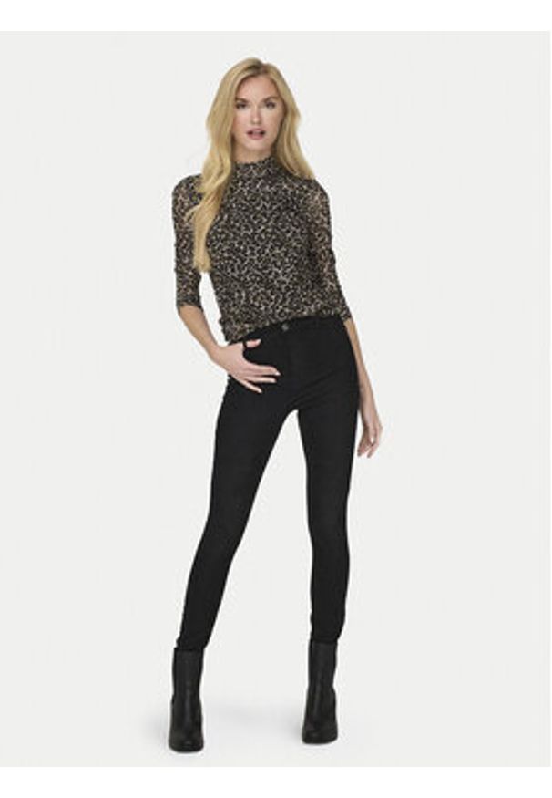 only - ONLY Bluzka Erica 15141298 Brązowy Regular Fit. Kolor: brązowy. Materiał: syntetyk