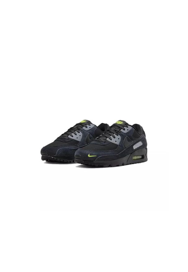 Buty do chodzenia męskie Nike Air Max 90. Zapięcie: sznurówki. Kolor: szary. Materiał: guma, skóra, tkanina, materiał, syntetyk. Szerokość cholewki: normalna. Model: Nike Air Max 90, Nike Air Max. Sport: turystyka piesza