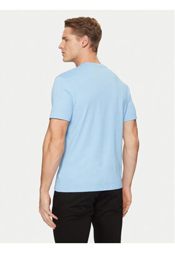 Guess Jeans T-Shirt M4YI52 K8HM0 Niebieski Slim Fit. Kolor: niebieski. Materiał: bawełna