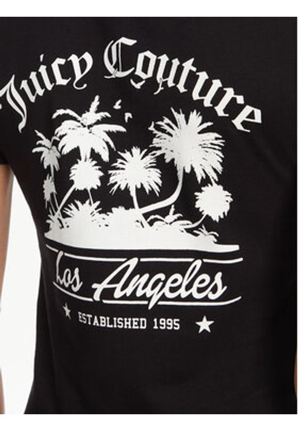 Juicy Couture T-Shirt La Beach JCWCT125319 Czarny Regular Fit. Kolor: czarny. Materiał: bawełna