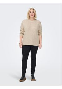 ONLY Carmakoma Sweter 15283136 Beżowy Regular Fit. Kolor: beżowy. Materiał: syntetyk #2