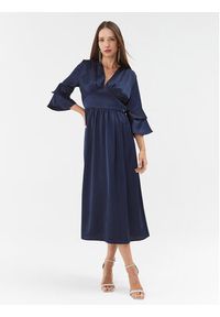 Please Sukienka koktajlowa A1VAAYP000 Granatowy Regular Fit. Kolor: niebieski. Materiał: syntetyk. Styl: wizytowy #4