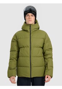 4f - 4F Kurtka narciarska membrana 5000 męska - khaki M. Kolor: oliwkowy, brązowy, wielokolorowy. Materiał: poliester, materiał. Wzór: gładki. Sezon: zima #1