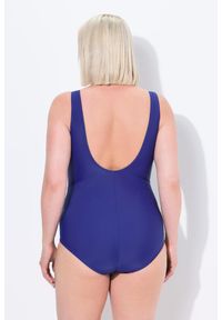 ULLA POPKEN - Damski Kostium kąpielowy cieniowanie miękkie miseczki drapowanie. Kolekcja: plus size. Kolor: niebieski. Materiał: elastan, poliamid, materiał