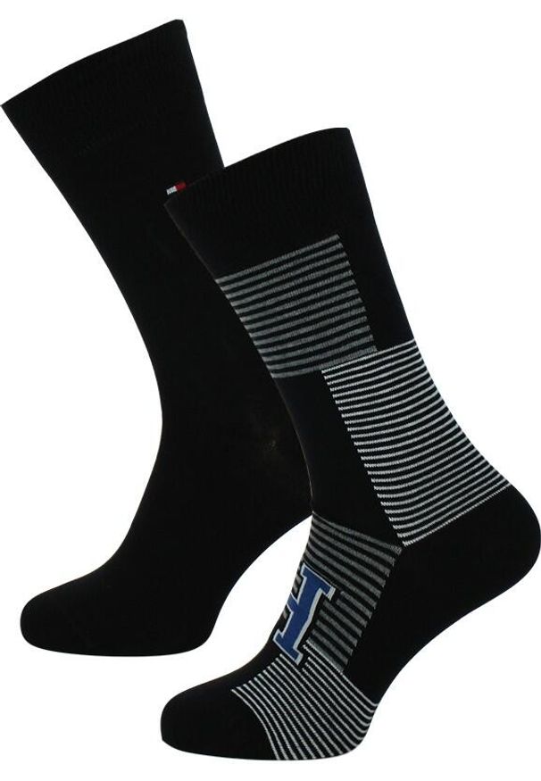 ZEAGLE - Skarpetki Tommy Hilfiger Patch dla mężczyzn 39-42 z mieszanki bawełny. Kolor: fioletowy. Materiał: poliamid, bawełna