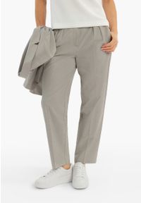 Volcano - Materiałowe spodnie casual R-TERA. Okazja: na co dzień. Kolor: szary. Materiał: materiał. Styl: casual #1