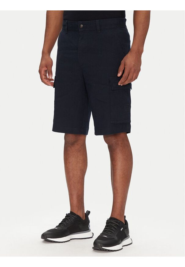 BOSS Szorty materiałowe Sisla-9 50536888 Granatowy Slim Fit. Kolor: niebieski. Materiał: syntetyk