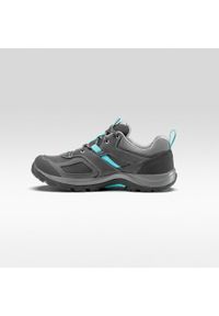 quechua - Buty turystyczne damskie Quechua MH100 niskie WTP. Kolor: szary, niebieski, wielokolorowy. Materiał: kauczuk. Styl: sportowy