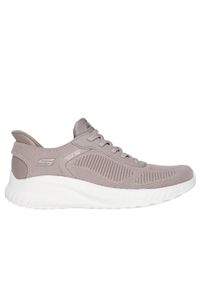 skechers - Buty na co dzień damskie SKECHERS BOBS SLIP-INS wsuwane. Okazja: na co dzień. Zapięcie: bez zapięcia. Kolor: beżowy