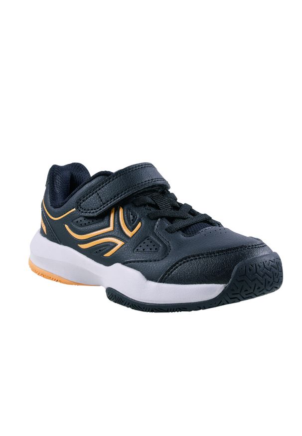ARTENGO - Buty tenis TS530 dla dzieci na rzepy. Zapięcie: rzepy. Kolor: czarny. Materiał: kauczuk, mesh, tkanina. Szerokość cholewki: szeroka. Sport: tenis