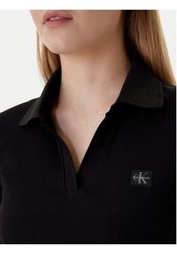 Calvin Klein Bluzka Ls Woven Label LV047E203G Czarny Slim Fit. Kolor: czarny. Materiał: bawełna #5