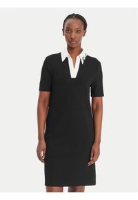 Karl Lagerfeld - KARL LAGERFELD Sukienka codzienna B1W13029 Czarny Regular Fit. Okazja: na co dzień. Typ kołnierza: dekolt w karo. Kolor: czarny. Materiał: syntetyk. Typ sukienki: proste. Styl: casual #1