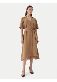 Marella Sukienka koszulowa Detto 2615221082 Brązowy Regular Fit. Kolor: brązowy. Materiał: wiskoza. Typ sukienki: koszulowe #1