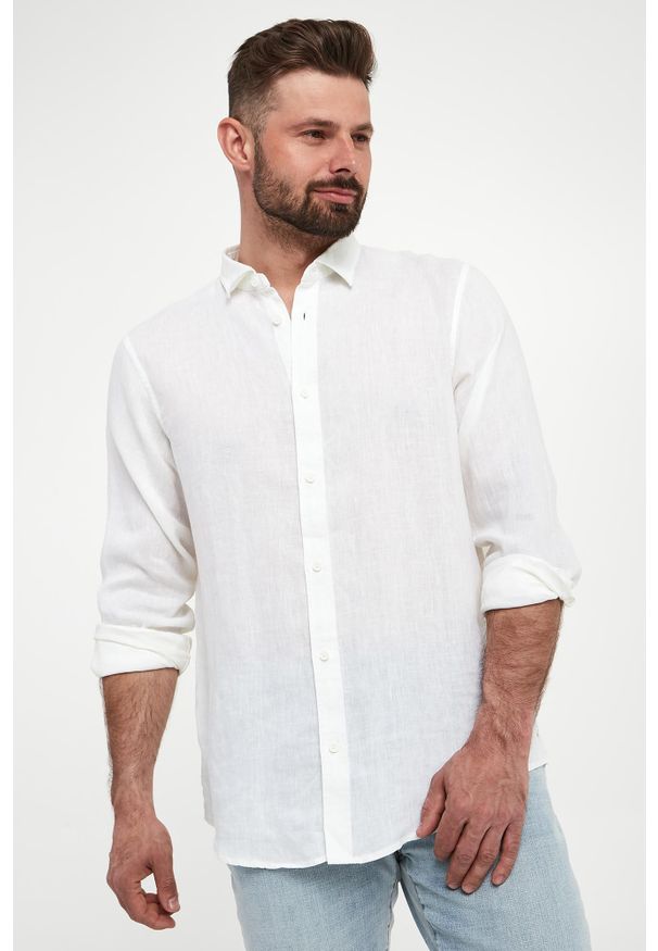 Armani Exchange - Koszula męska lniana ARMANI EXCHANGE. Materiał: len