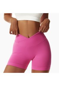 Intica - Szorty sportowe z wysokim stanem odprowadzające wilgoć Rezzan. Stan: podwyższony. Kolor: różowy. Materiał: tkanina, materiał. Sport: fitness