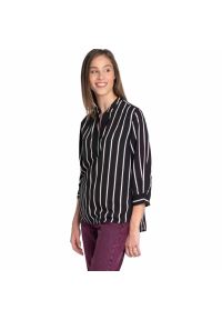 Lee - LEE BLOUSE DAMSKA KOSZULA MATERIAŁOWA W PASKI BLACK L46PAC01 112110953. Materiał: materiał. Wzór: paski