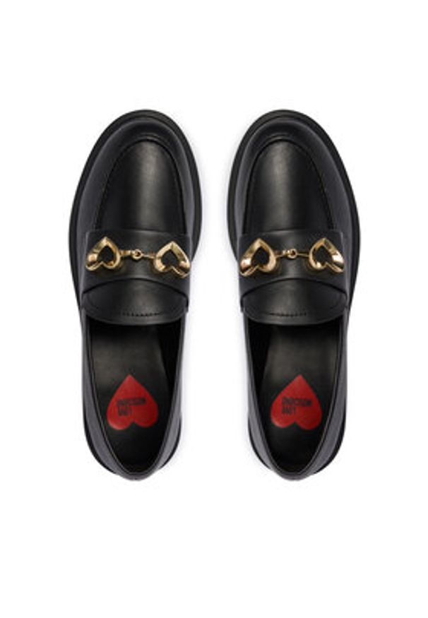 Love Moschino - LOVE MOSCHINO Loafersy JA10094G0NIA0000 Czarny. Kolor: czarny. Materiał: skóra