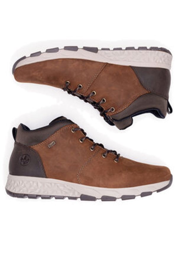 Rieker Półbuty B6740-22 Brązowy. Kolor: brązowy. Materiał: nubuk, skóra