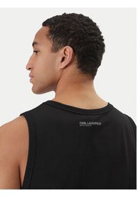 Karl Lagerfeld - KARL LAGERFELD Tank top B1M46012 Czarny Regular Fit. Typ kołnierza: dekolt w karo. Kolor: czarny. Materiał: bawełna #5