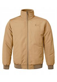 Ocieplona Zimowa Kurtka z Wysokim Kołnierzem - Pako Jeans - Beżowa. Kolor: brązowy, wielokolorowy, beżowy. Materiał: tkanina, poliester. Sezon: zima #4